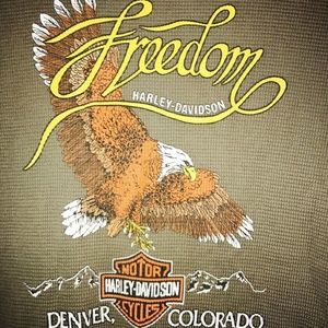 Harley Davidson Men size large Brown long sleeve